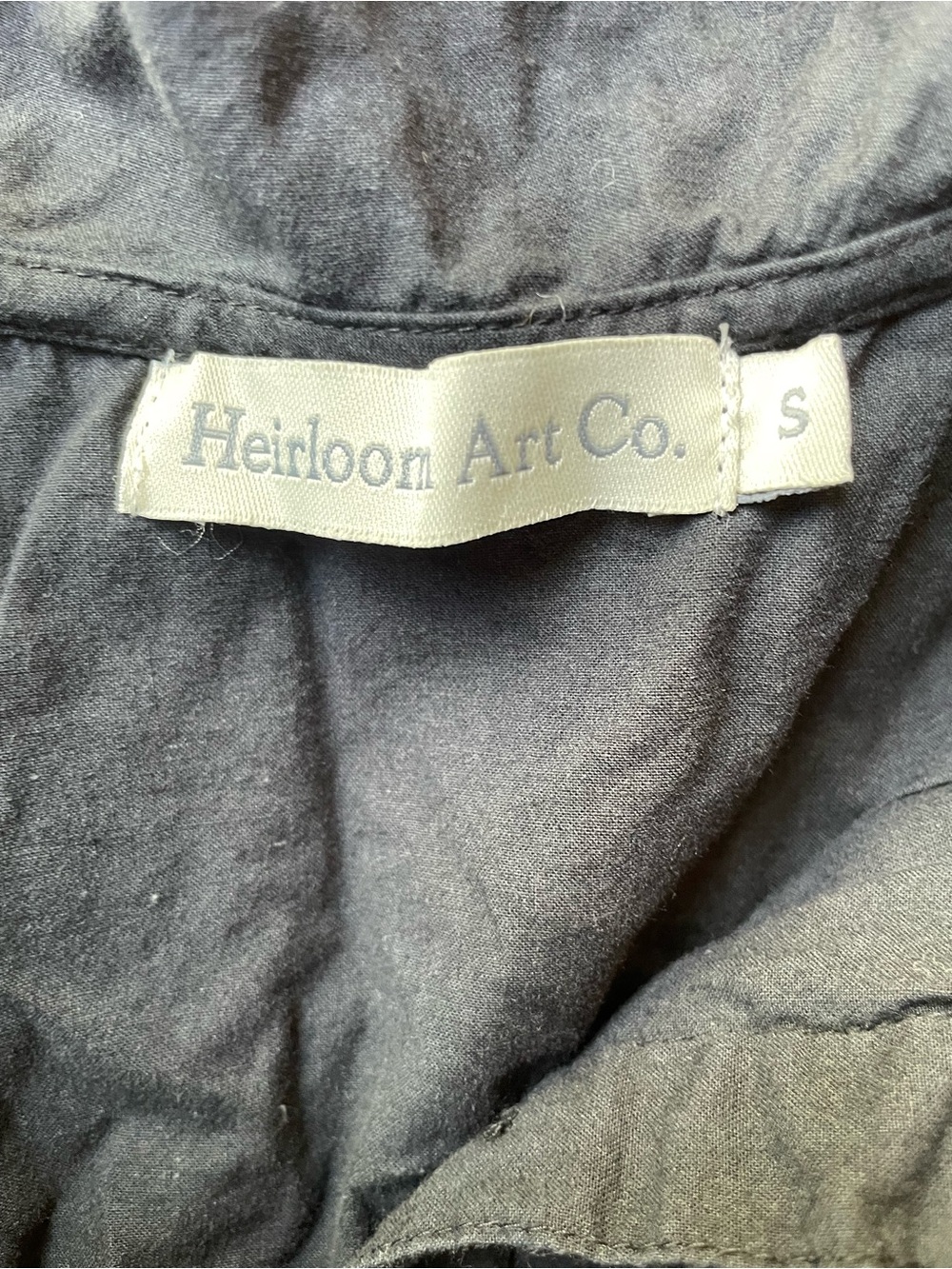 Heirloom Art Co. Kate Black Poplin Maxi Nightgown with Pintuck Front size S - Picture 10 of 16